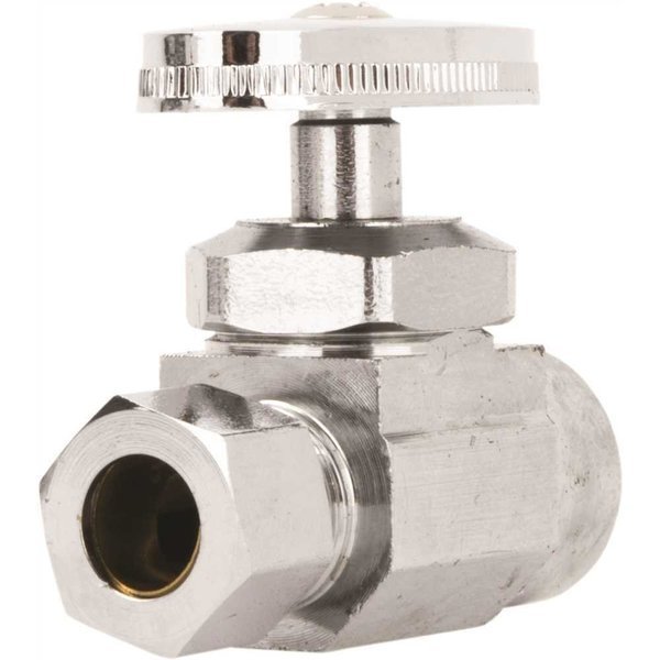1/2 in. Sweat Inlet x 3/8 in. O.D. Compression Outlet Multi-Turn Straight Valve in Chrome, Homewerks, Mfr#: 638 6300